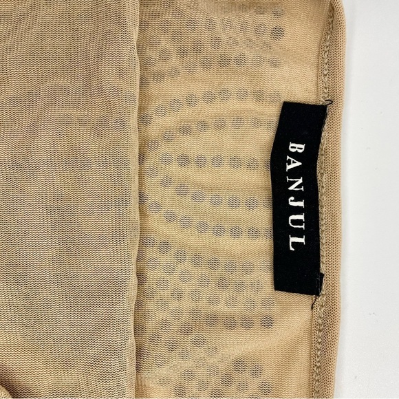 Banjul Rhinestone Waves Body-Con Nude Stretchy midi shear dress Medium - Picture 11 of 16